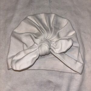 White Baby Knot Turban Hat
